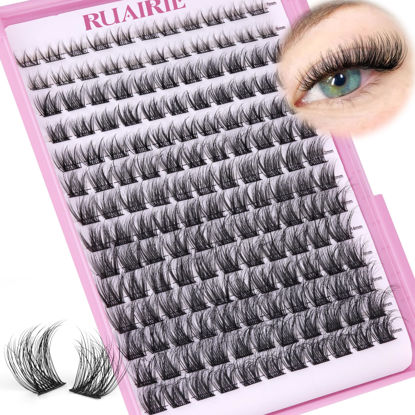 Picture of Ruairie Lash Clusters Wispy Eyelash Cluster Eyelash Extensions 154pcs Fluffy Volume Cluster Lashes 8-16MM D Curl Individual Lashes DIY Lash Extensions Natural Eye Lash Clusters
