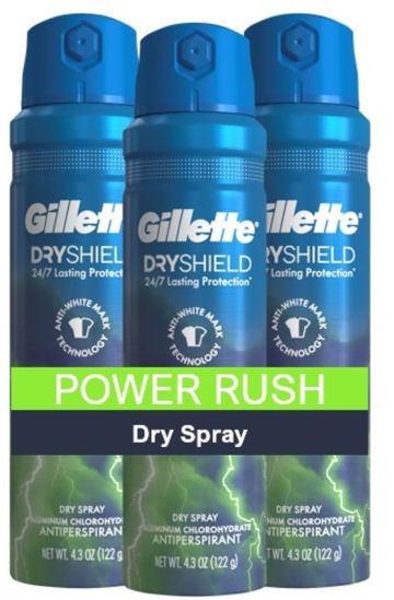 Picture of Gillette Dry Spray Antiperspirant and Deodorant for Men Power Rush 4.3 oz (Pack of 3)