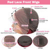 Picture of Glueless Wine Red Wig 99j Burgundy Lace Front Wigs Human Hair 180 Density 13x4 Body Wave Hd Lace Front Wigs Human Hair Pre Plucked Red Lace Front Wigs Human Hair Wig for Women with Baby Hair 32 Inch