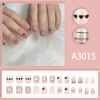 Picture of 24Pcs Valentines Press on Nails Short Square Fake Nails Black Heart False Nails with Designs Short Acrylic Nails Cute Hearts Glue on Nails Full Cover Valentines Day Stick on Nails for Women Girls