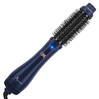 Picture of Hair Dryer Brush, Aima Beauty 4-in-1 Upgrade Hot Air Straightener Curler Function for Women, Hair Styling Tools, Prussian Blue-Round