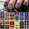 Picture of 12 Sheets Halloween Full Nail Wraps Stickers, Nail Polish Strips DIY Self-Adhesive Nail Art Decals Pumpkin Bat Ghost Spider Skull Pattern with 2 Piece Nail Files for Party Decor (168 Pieces)