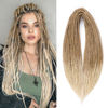 Picture of Leeven Double Ended Dreadlock Extensions 24 Inch Ombre Blonde Synthetic 0.6 cm Width Thin DE Dreads Crochet Hippie Wool Dreads 10 Strands Handmade Soft Loc Extensions for Women Men