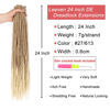 Picture of Leeven Double Ended Dreadlock Extensions 24 Inch Ombre Blonde Synthetic 0.6 cm Width Thin DE Dreads Crochet Hippie Wool Dreads 10 Strands Handmade Soft Loc Extensions for Women Men