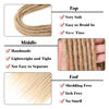 Picture of Leeven Double Ended Dreadlock Extensions 24 Inch Ombre Blonde Synthetic 0.6 cm Width Thin DE Dreads Crochet Hippie Wool Dreads 10 Strands Handmade Soft Loc Extensions for Women Men