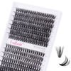 Picture of FADLASH Cluster Lashes D Curl Wispy Individual Lashes DIY Eyelash Extension Natural Look Reusable Fluffy Cluster Eyelash Extensions Self Application At Home (40D+50D-0.07D-12-18MIX)