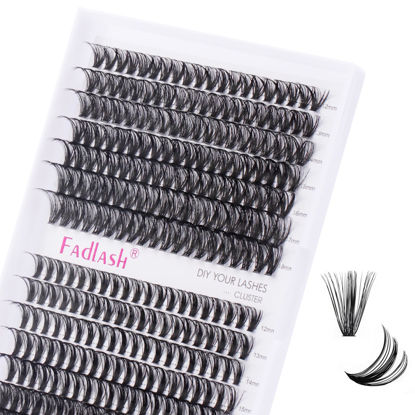 Picture of FADLASH Cluster Lashes D Curl Wispy Individual Lashes DIY Eyelash Extension Natural Look Reusable Fluffy Cluster Eyelash Extensions Self Application At Home (40D+50D-0.07D-12-18MIX)