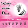 Picture of FADLASH Cluster Lashes D Curl Wispy Individual Lashes DIY Eyelash Extension Natural Look Reusable Fluffy Cluster Eyelash Extensions Self Application At Home (40D+50D-0.07D-12-18MIX)