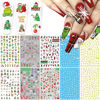 Picture of 10 Sheets Christmas Nail Stickers 3D Xmas Nail Art Decals Gold White Snowflake Santa Claus Snowman Buffalo Plaid Reindeer Nail Art Stickers Winter Xmas Nail Stickers for Women Girls Nail Decorations