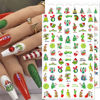 Picture of 10 Sheets Christmas Nail Stickers 3D Xmas Nail Art Decals Gold White Snowflake Santa Claus Snowman Buffalo Plaid Reindeer Nail Art Stickers Winter Xmas Nail Stickers for Women Girls Nail Decorations