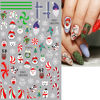 Picture of 10 Sheets Christmas Nail Stickers 3D Xmas Nail Art Decals Gold White Snowflake Santa Claus Snowman Buffalo Plaid Reindeer Nail Art Stickers Winter Xmas Nail Stickers for Women Girls Nail Decorations