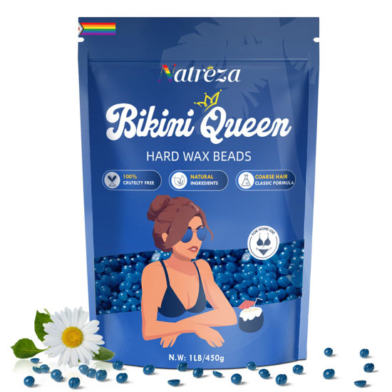 Picture of Natreza Wax Beads for Hair Removal - 1lb Natural Chamomile Hard Wax for All Skin & Hair Types, Bulk Beads for Wax Warmers, Perfect for Full Body, Bikini & Brazilian Waxing