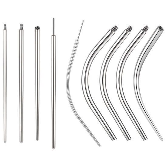 Picture of BodyAce 14G 16G 18G 20G Piercing Taper, Stainless Steel Threadless Insertion Pin Screw On Assistant Tool, Curved Body Piercing Stretching Kit for Ear/Nose/Navel/Lip/Eyebrow [New 16G(1.2mm) Mix]