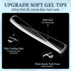 Picture of Luckyfairy Extra Long Square Nail Tips, XXL 120Pcs 12 Sizes No C Curve Clear Acrylic Nails Straight Tapered Square Press on False Nail Tips for Nail Extension Nail Art Salon Home DIY