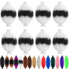 Picture of 8 Packs Springy Afro Twist Hair 16 inch Black and white Pre-Separated Kinky Marley Twist Braiding Hair Soft Crochet for Faux Locs Spring Twist Hair for Women (16 Inch (Pack of 8), Black and white)