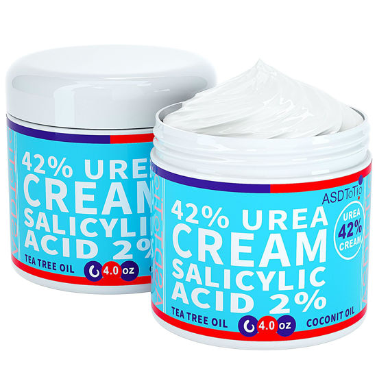 Picture of ASDToTio Urea Cream 42% - Premium Urea Foot Cream - With 2% Salicylic Acid, Tea Tree Oil, Shea Butter, Aloe Vera - For Feet, Hands, Heels, Elbows, Knees and More - 8 oz