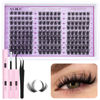 Picture of ALICE Wispy Lash Clusters Kit Natural Fluffy Lash Extension Kit Cluster Eyelash Extension Kit 162pcs C Curl 10-18mm Eyelash Clusters with Lash Glue Bond and Seal Lash Tweezers