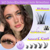Picture of ALICE Wispy Lash Clusters Kit Natural Fluffy Lash Extension Kit Cluster Eyelash Extension Kit 162pcs C Curl 10-18mm Eyelash Clusters with Lash Glue Bond and Seal Lash Tweezers