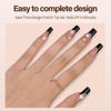 Picture of 150Pcs Black French Gel Nail Tips, Vansiho Long Square Nail Tips, Pre-French Tips Press on Nails Brown, Fake Nails for Nail Art DIY 15 Sizes