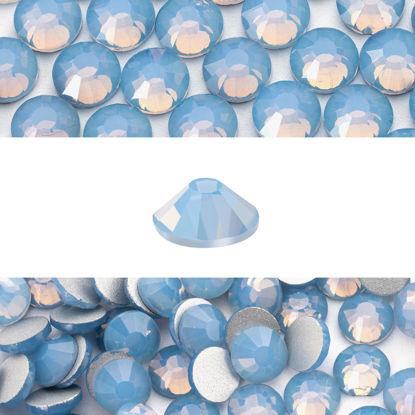 Picture of Novani 3000 Pieces Flatback Rhinestones Glass Round Gems Blue Opal Crystals for Nail Art DIY Crafts Clothes Shoes,SS10,2.7-2.9mm