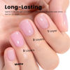 Picture of RARJSM Blush Pink Rubber Base Gel Nail Polish Nude Skin Tone Rubber Base Gel for Nails Natural Nude Color French Manicure Brush on Extend Gel Builder Soak Off Curing Requires 15ml Salon Home DIY Use