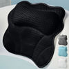 Picture of WONDERfoam Thick Padded Ergonomic Bath Pillow for Tub, Support for Head Neck and Back, Slip-Resistant, Machine Washable Breathable Quick Dry Mesh Bathtub Headrest Pillows, Spa Rest Accessories, Black