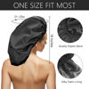 Picture of Auban Extra Large Shower Cap, Double-Layer Waterproof Reusable, XL Satin Lining Shower Bonnet for Women Thick, Long Hair, Locs, Braids(Black)