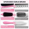Picture of Curl Defining Brush, Boar Bristle Hair Brush Gifts for Women and Men - Shape, Volumize, and Detangle Curly Hair Styling Wet Brush with Reduced Pulling and Curl Separation Pink