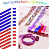 Picture of Red and Blue Hair Extensions Clip in 12 PCS, Olldag Colored Hair Extensions Party Highlights, Colorful Straight Synthetic Hairpiece for Kids Girls Women Halloween Clown Girl Cosplay (20-inch)