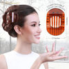 Picture of RC ROCHE ORNAMENT 6 Pcs Womens Square Strong Grip Secure Hold Inner Teeth Styling Plastic Comfortable Curve No Slip Beauty Accessory Girls Ladies Claw Clamp Clip, Medium Brown