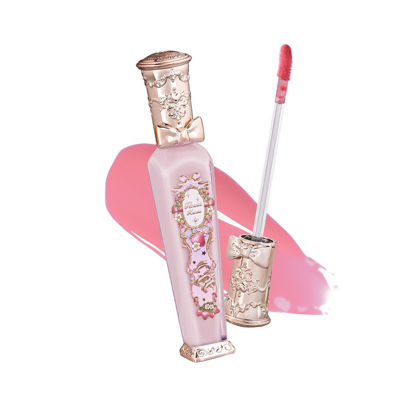 Picture of Flower Knows Violet Strawberry Rococo Glowy Lip Gloss-Moisturizing Tinted Lip Oil-Hydrating Lip Makeup for Girls&Women-Vegan & Cruelty-Free-0.12 Fl Oz,1 Count (G01 Strawberry Macaron)