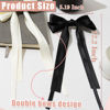 Picture of Seneeel Hair Bows 2 PCS, Ribbon Bow for Women - Hair Bows for Women, Hair Ribbons, Oversized Long-tail Cute Aesthetic Hair Accessories - Beige, Black - 11.8*5.1*0.7 Inches
