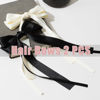 Picture of Seneeel Hair Bows 2 PCS, Ribbon Bow for Women - Hair Bows for Women, Hair Ribbons, Oversized Long-tail Cute Aesthetic Hair Accessories - Beige, Black - 11.8*5.1*0.7 Inches