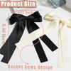 Picture of Hair Bows 4 PCS Ribbon Bow for Women,Hair Bows for Women,Hair Ribbons,Oversized Long-tail Cute Aesthetic Hair Accessories,Large Hair Barrettes for Women（Beige Black）
