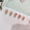 Picture of French Tip Press on Nails Medium Almond Fake Nails with Red Lips Designs Gel Glue on Nails Glossy Acrylic Nails White French False Nails Valentine’s Day Stick on Nails for Women Girls 24Pcs