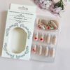 Picture of French Tip Press on Nails Medium Almond Fake Nails with Red Lips Designs Gel Glue on Nails Glossy Acrylic Nails White French False Nails Valentine’s Day Stick on Nails for Women Girls 24Pcs