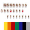 Picture of 24Pcs Christmas Glitter Press on Nails Short Square Snowman French Tip Nude Design Fake Nails Xmas Cute Stick on Nails Winter Holiday Acrylic Glossy False Nails for Women and Girls Glue on Nails