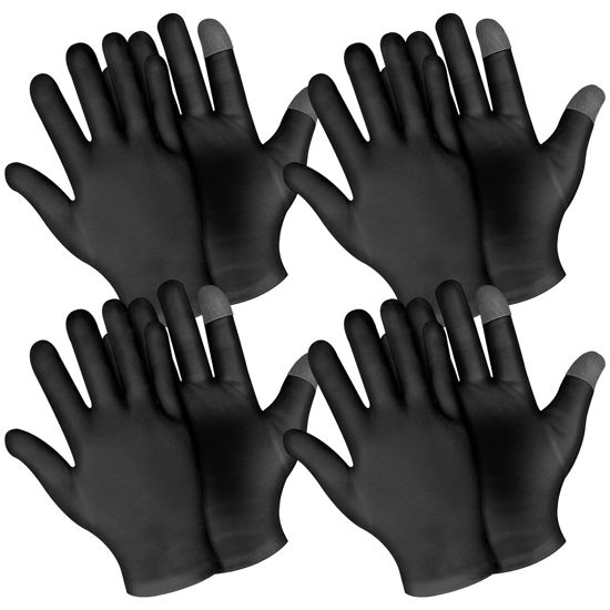 Picture of 4 Pairs Touch Screen Moisturizing Gloves White Cotton Moisturizing Gloves Overnight Bedtime Heal Eczema Sleeping Lotion Hand Spa Treatment Gloves Repair Rough Cracked Dry Chapped Hands Skin(White)