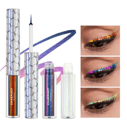 Picture of CHARMACY Chameleon Liquid Eyeliner, Liquid Glitter Eyeliner, Highly Pigmented, Metallic Intense MultiColor Shifting waterproof Eyeliner, Ultra-Fine Tip, Longwearing, Smudge-proof (#SET1-901/904/907)