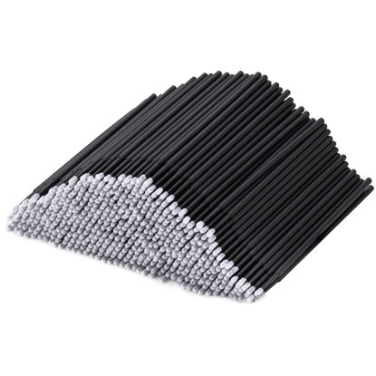 Picture of Tbestmax 500 Pcs Disposable Micro Applicator Brush Micro Swabs, Eye Lashes Mascara Wands for Eyelash Extension Black