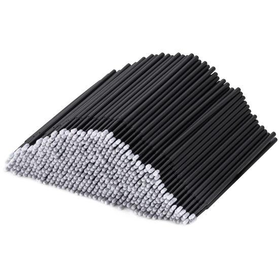 Picture of Tbestmax 500 Pcs Disposable Micro Applicator Brush Micro Swabs, Eye Lashes Mascara Wands for Eyelash Extension Black
