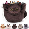 Picture of Openhahaha Drawstring Makeup Bag, Cat Makeup Bag, Travel Makeup Organizer, Cosmetic Pouch Bag, Cat Gift for Women, Lay Flat Makeup Bag Gifts for Cat Lovers