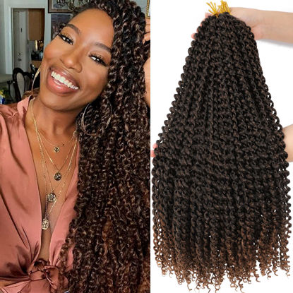 Picture of Dansama Passion Twist Hair Water Wave Braiding Hair for Butterfly Style Crochet Braids Bohemian Hair Extensions (22inch (Pack of 7), T1B/30)