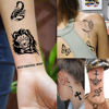 Picture of EGMBGM 52 Sheets Tiny Small Temporary Tattoos For Kids Boys Girls, Tribal Animals Butterfly Anchor Compass Tattoo Stickers For Men Women, 3D Cute Flower Fake Face Tatoo Kits Sets For Neck Arm Hands