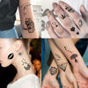 Picture of EGMBGM 52 Sheets Tiny Small Temporary Tattoos For Kids Boys Girls, Tribal Animals Butterfly Anchor Compass Tattoo Stickers For Men Women, 3D Cute Flower Fake Face Tatoo Kits Sets For Neck Arm Hands