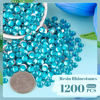 Picture of 1200PCS 6mm Resin Rhinestones in Bulk (Indicolite), Bedazzling Flatback Crystals for Crafts DIY Nail Decoration, Gems Charms for Tumbler Shoes Clothing Fabric with Pickup Pen and Tweezers