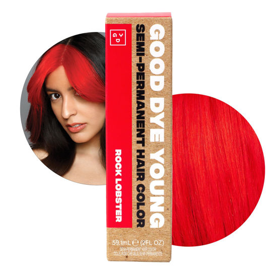 Picture of Good Dye Young Semi Permanent Hair Dye (Rock Lobster Red) - Conditioning Red Hair Dye - PPD free & Vegan - Lasts 15-24+ Washes for Streaks and Strands