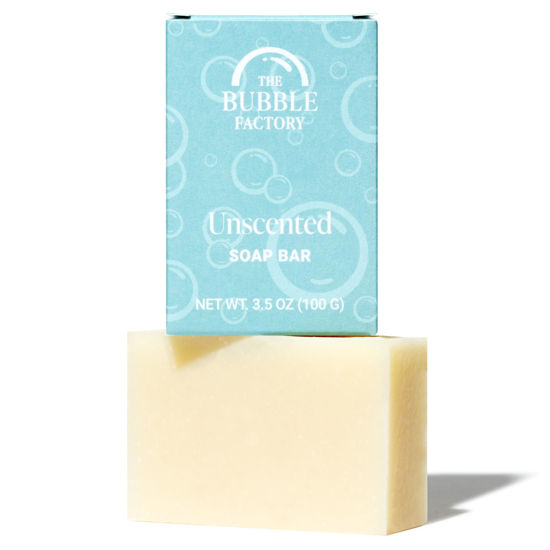 Picture of The Bubble Factory Handmade Soap, All Natural Soap for Women & Men, Hand, Bath & Body Natural Bar Soap, Vegan, Palm Oil Free, Made in USA with Shea Butter + Essential Oils, Unscented, Single