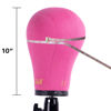 Picture of gexworldwide GEX 20"-24" Canvas Cork Wig Block Mannequin Head for Wig Making Drying Styling Display with Table C Clamp Stand Holder (Rosy 22")