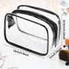 Picture of Weewooday 12 Pieces Clear Cosmetics Bag PVC Zippered Clear Toiletry Carry Pouch Cosmetic Makeup Bag Waterproof Makeup Bag Vinyl Plastic Organizer Case for Vacation Bathroom(Small,Black)